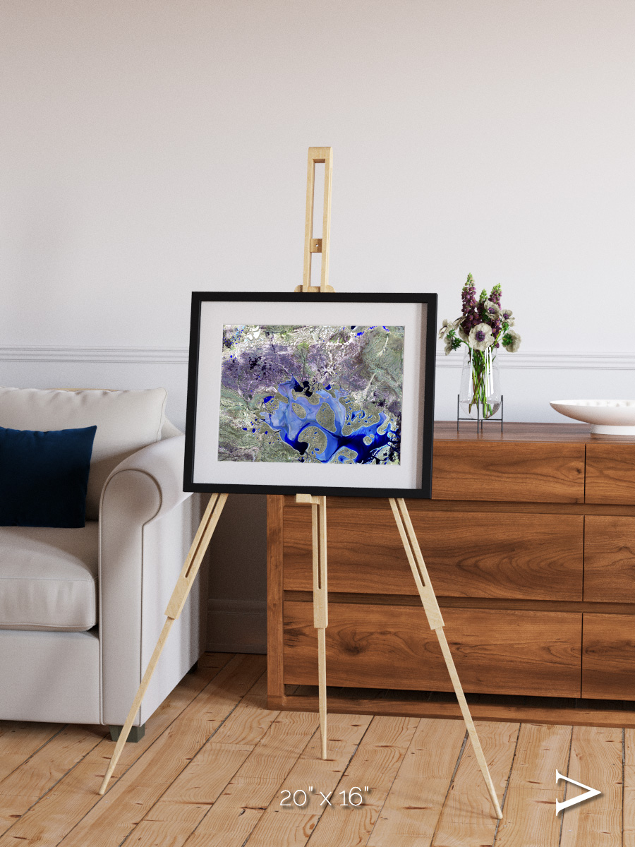 Lake Lines, Lake Carnegie Framed & Mounted Print
