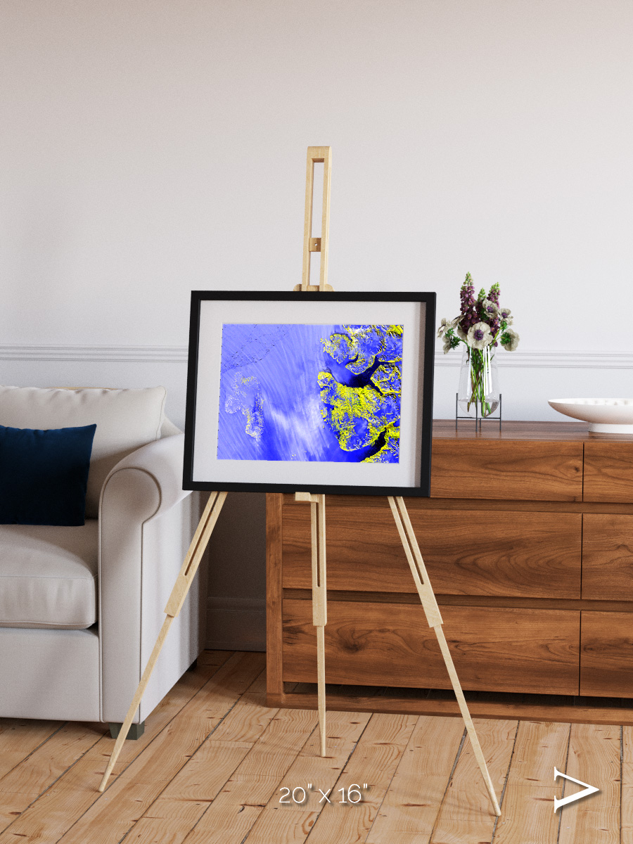 Islands in Snow, High Arctic Framed & Mounted Print
