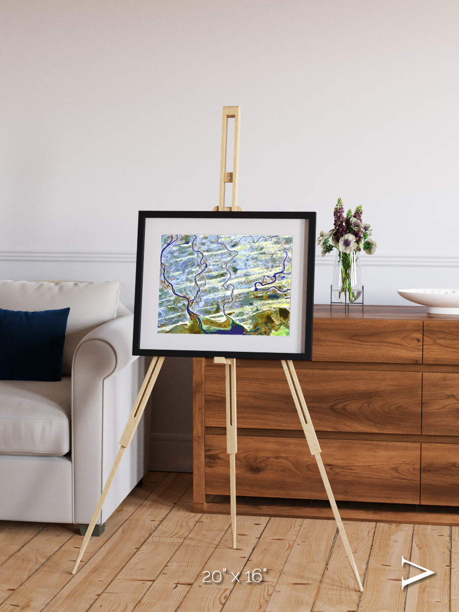 Islands in Blue, Niger River Framed & Mounted Print