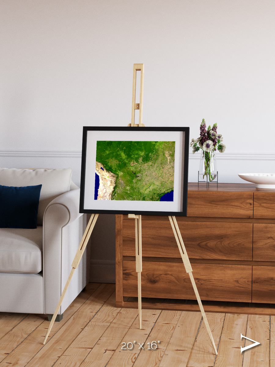 Ribbon River, South America Framed & Mounted Print
