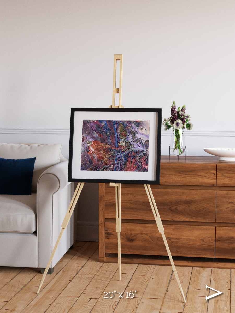 Geologic Tapestry, Asharah Fault Zone Framed & Mounted Print