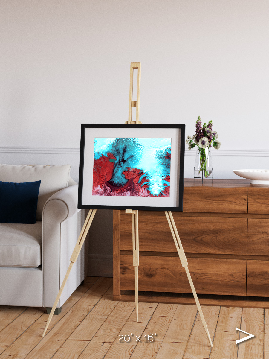 Polar Flow, Vatnajokull Glacier Ice Cap Framed & Mounted Print