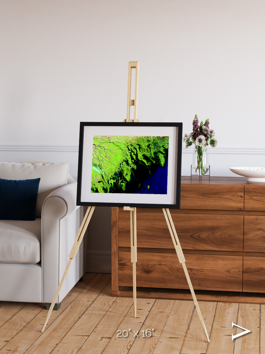 Delta Mosaic, Volga River Delta Framed & Mounted Print