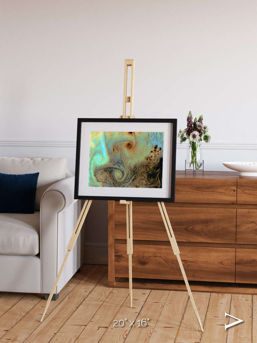 Atmospheric Patterns, Von Karman Vortices Framed & Mounted Print