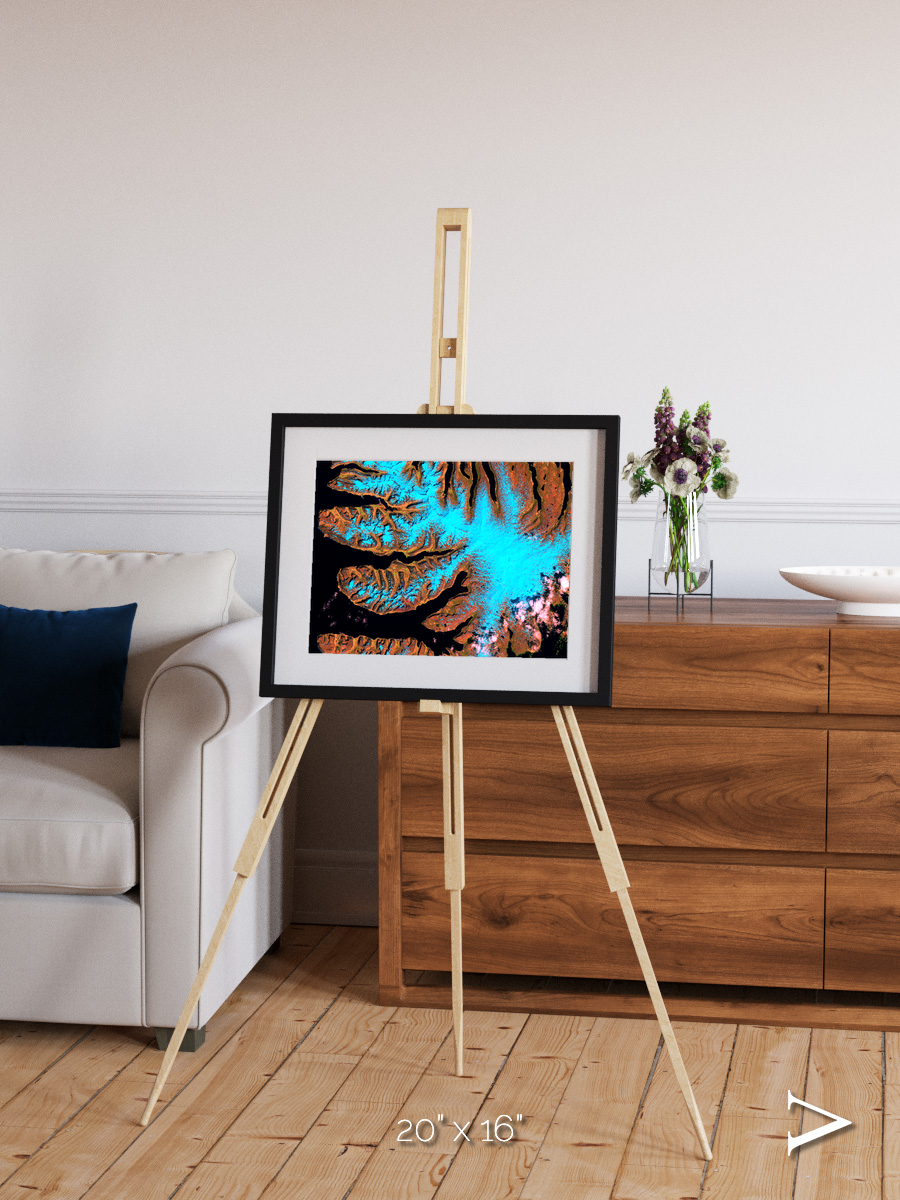 Frozen Currents, West Fjords Framed & Mounted Print