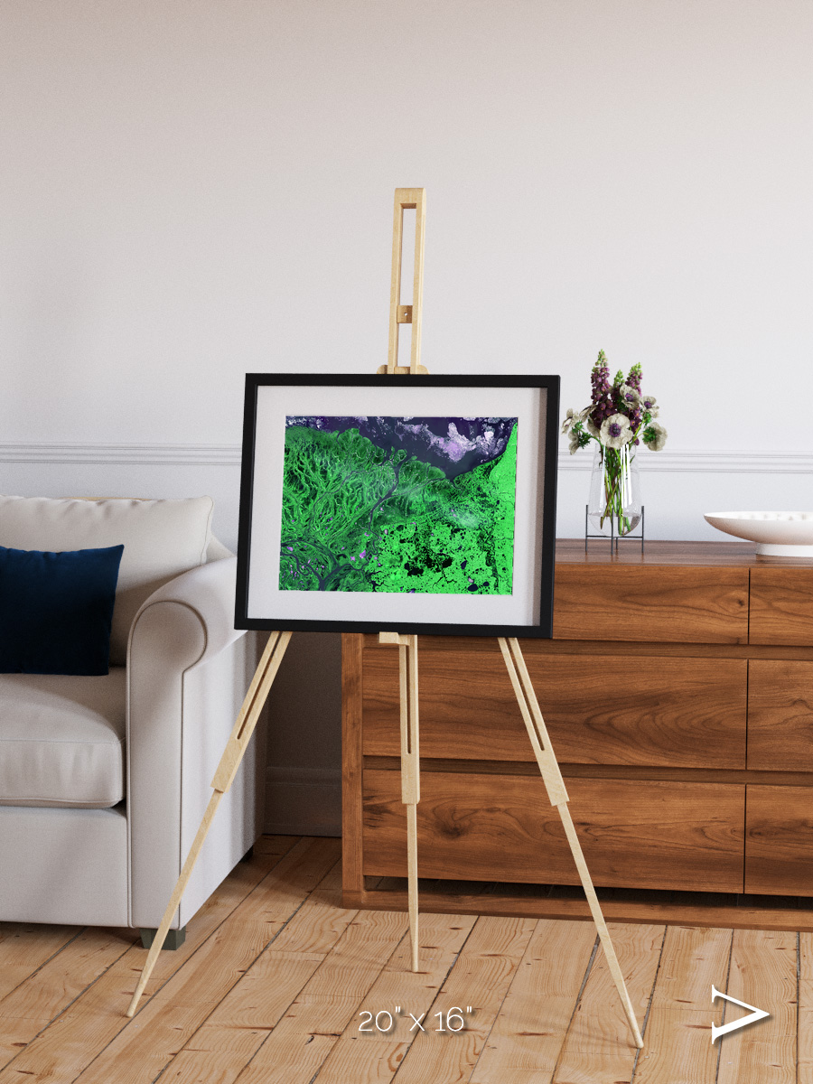 Polar Flow, Yukon Delta Framed & Mounted Print
