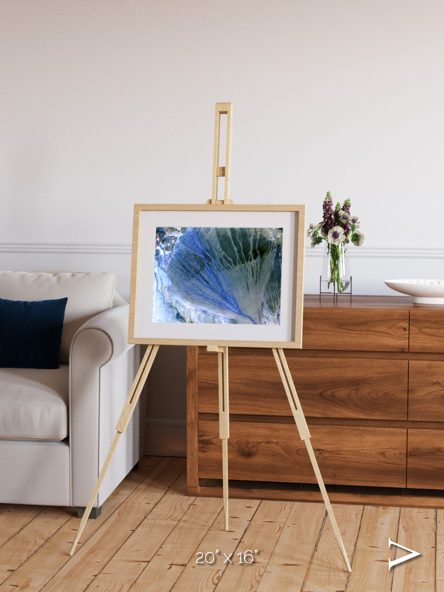 Sunlit Dunes, Alluvial Fan Framed & Mounted Print