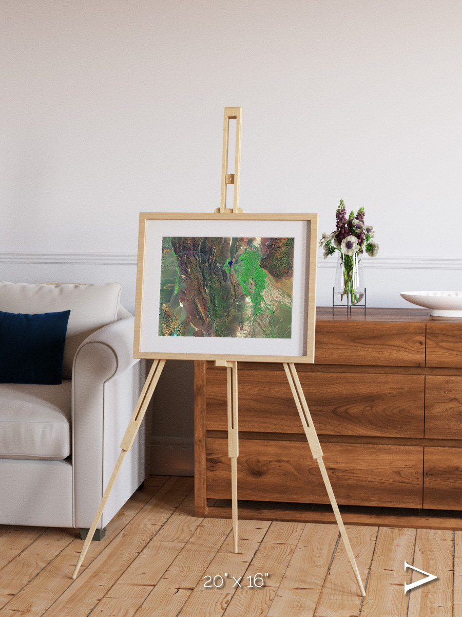 Channel Lines, Barreal Blanco Framed & Mounted Print