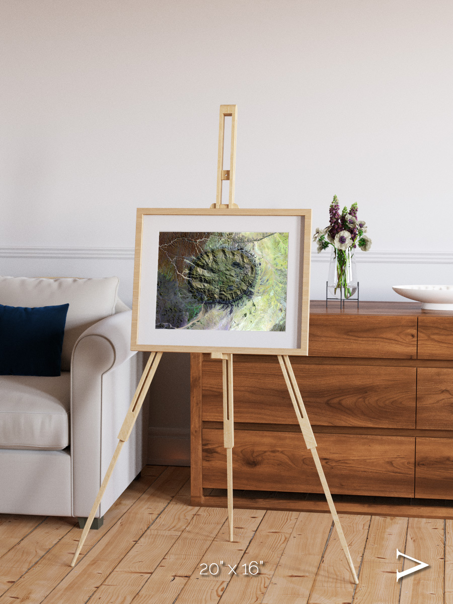 Windwritten Dunes, Brandberg Massif Framed & Mounted Print