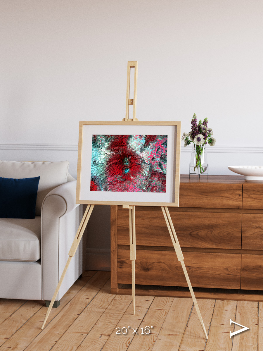 Lava Lines, Colima Volcano Framed & Mounted Print