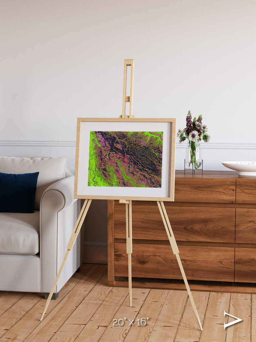 Channel Lines, Demini River Framed & Mounted Print
