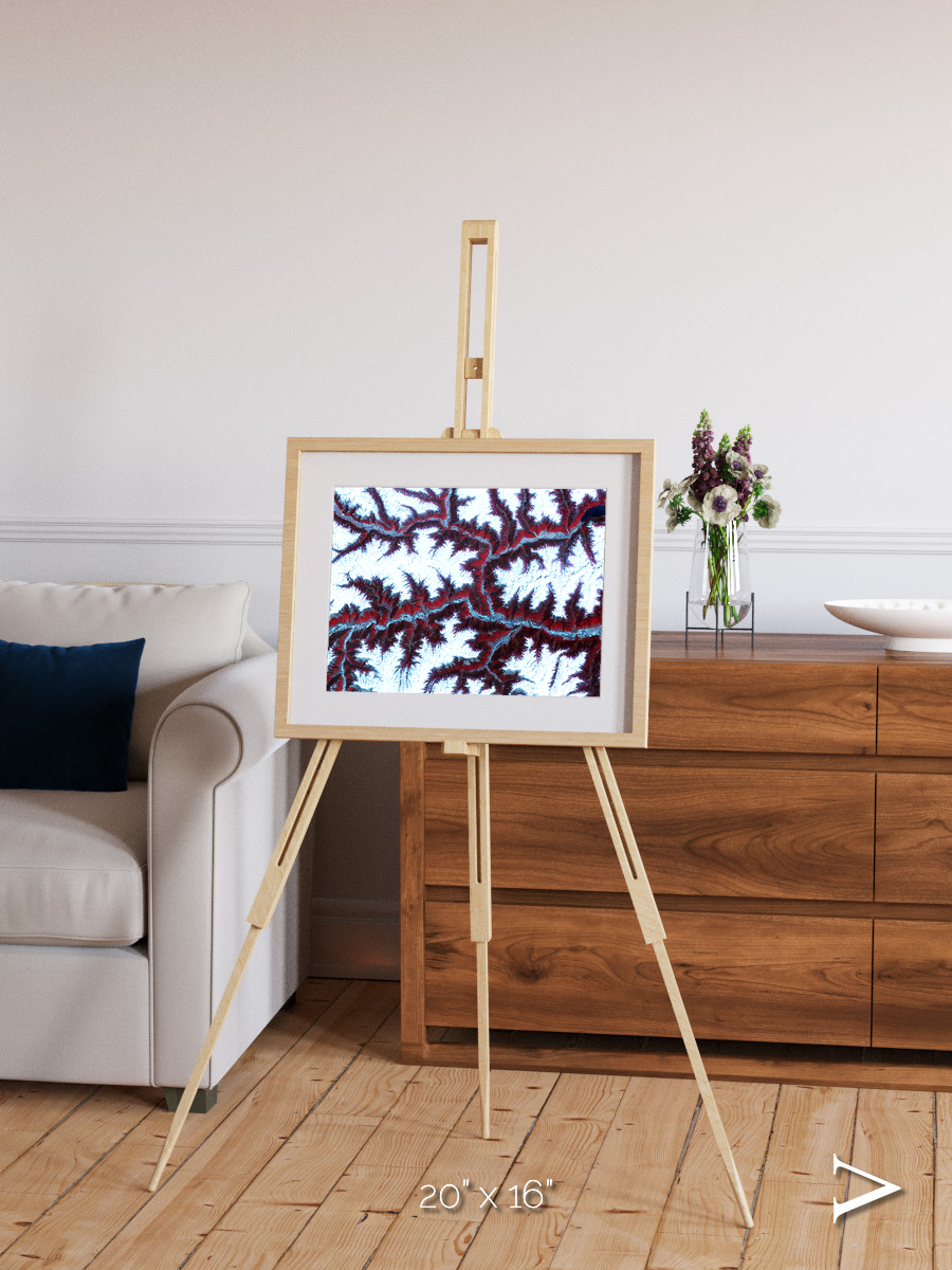 Ribbon River, Himalayas Framed & Mounted Print