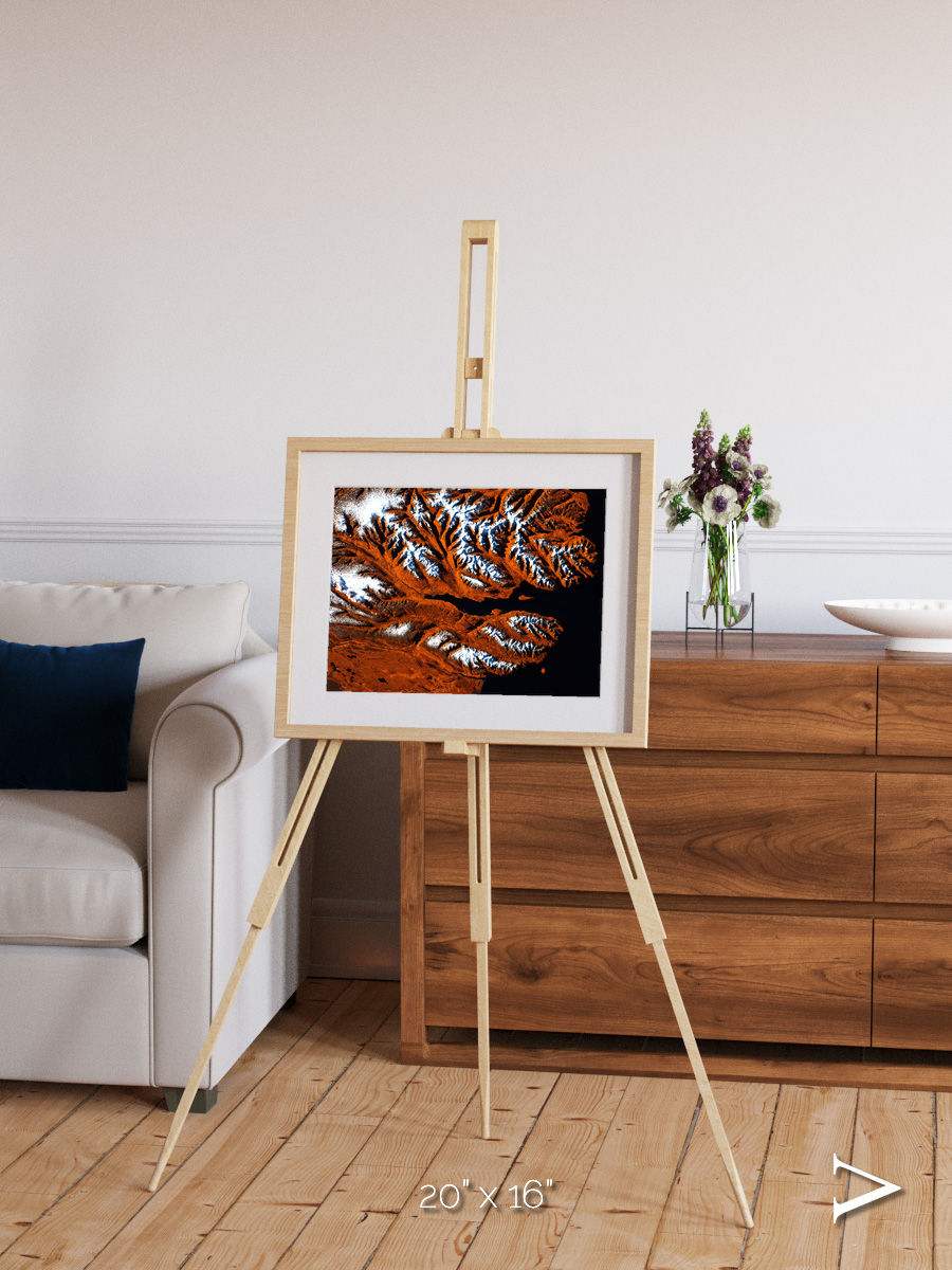 Striped Coast, Eyjafjörður Framed & Mounted Print