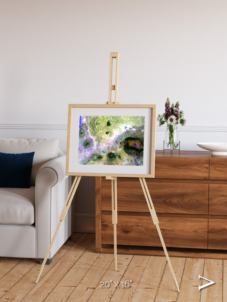 Folded Ridges, Kilimanjaro Framed & Mounted Print