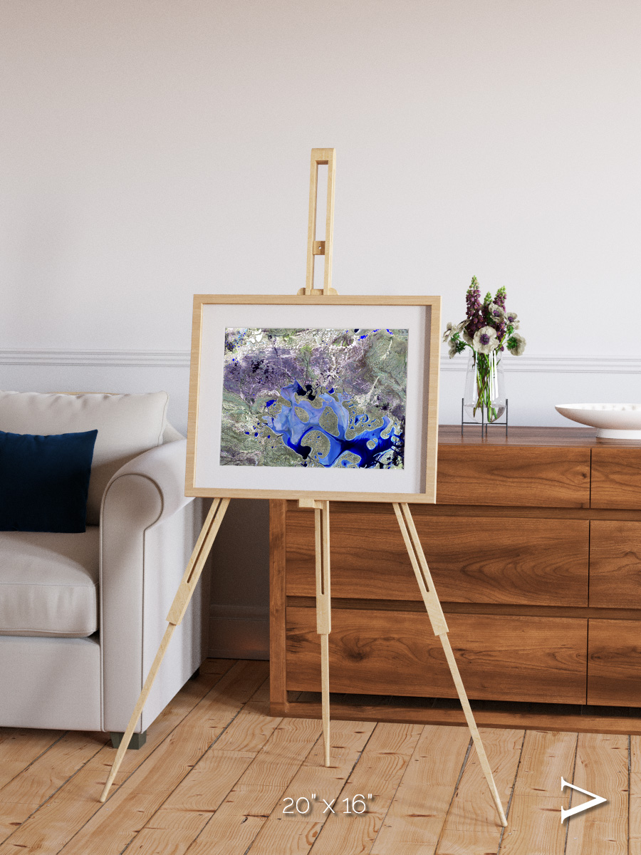 Lake Lines, Lake Carnegie Framed & Mounted Print