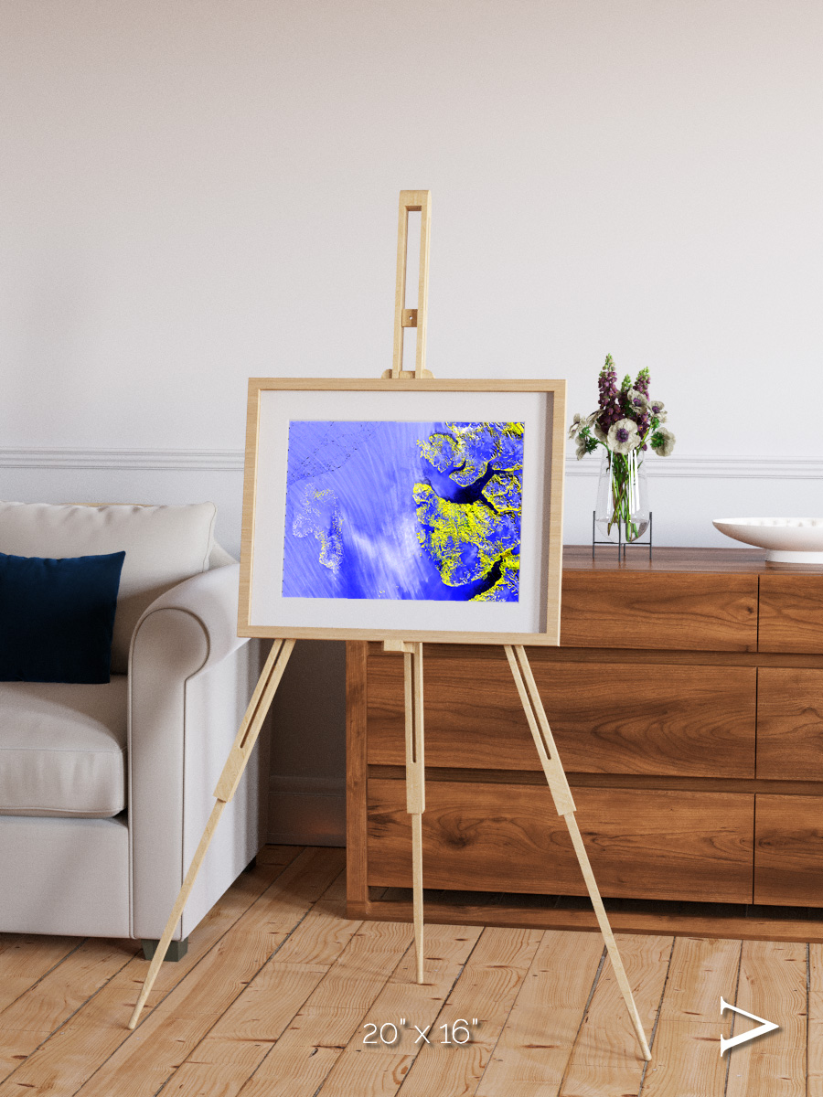 Islands in Snow, High Arctic Framed & Mounted Print