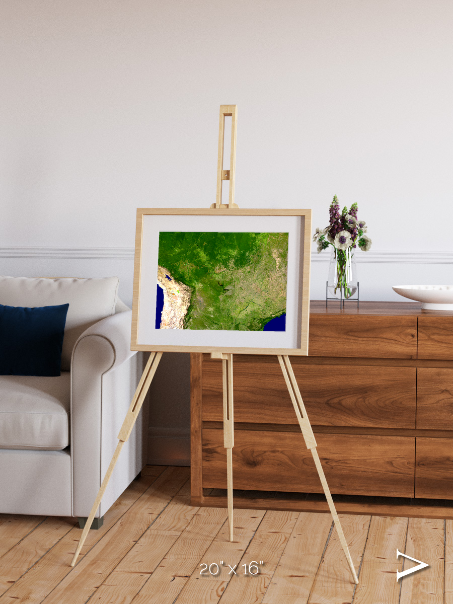 Ribbon River, South America Framed & Mounted Print