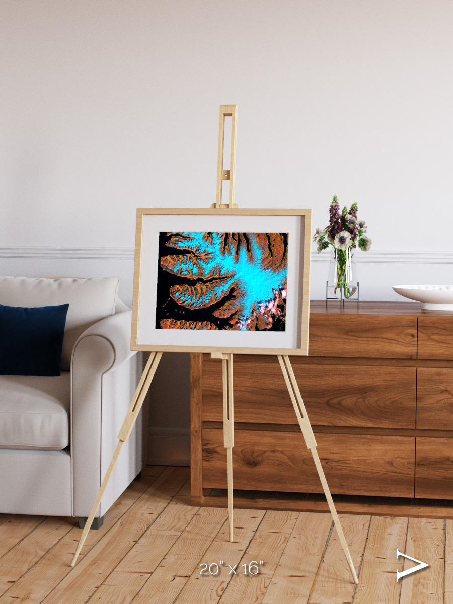 Frozen Currents, West Fjords Framed & Mounted Print