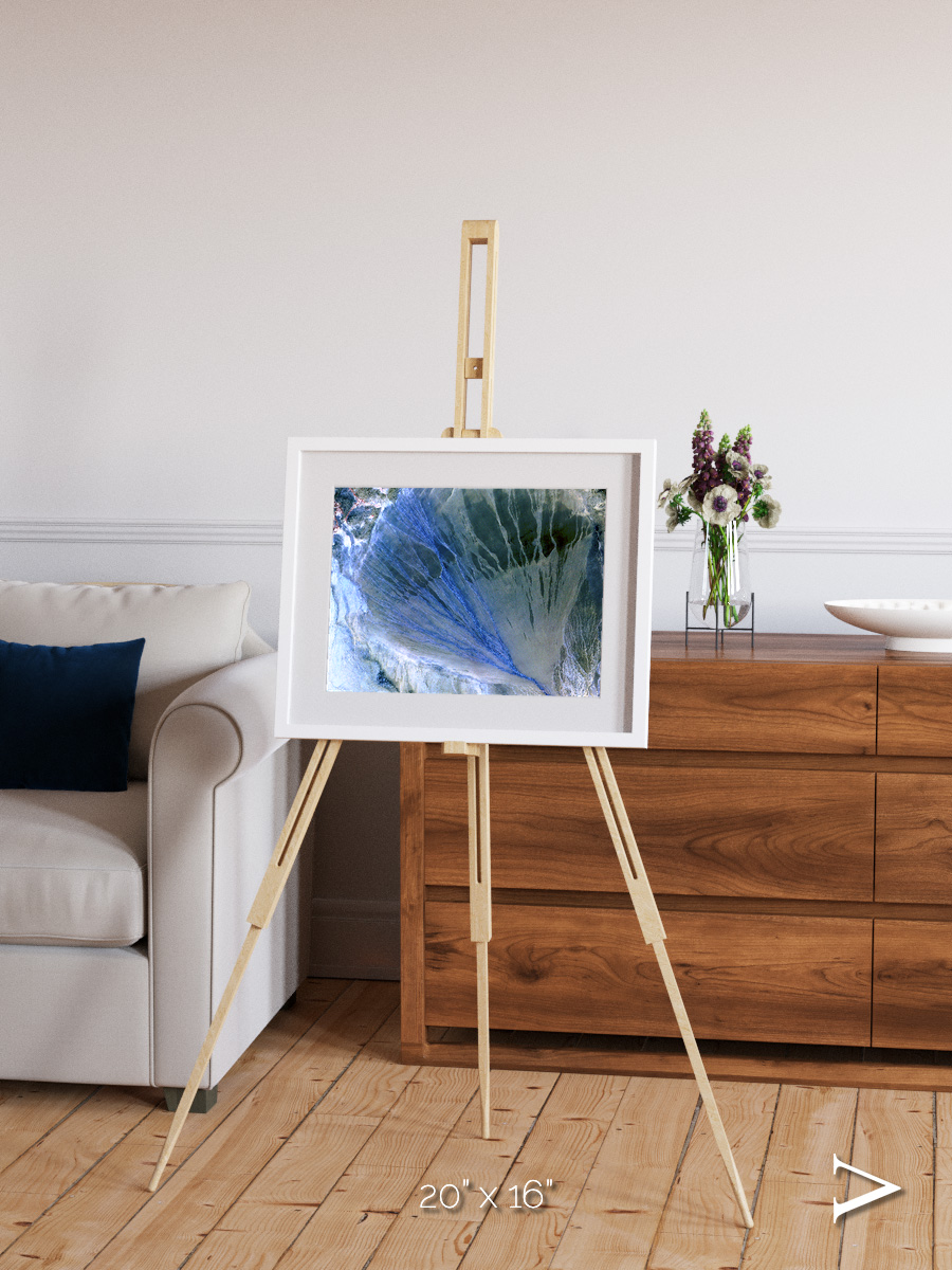 Sunlit Dunes, Alluvial Fan Framed & Mounted Print