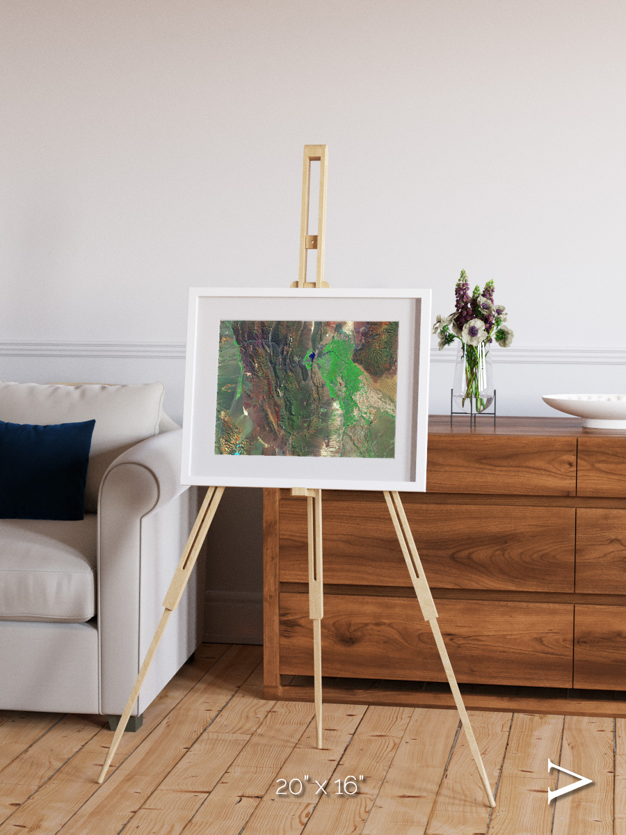 Channel Lines, Barreal Blanco Framed & Mounted Print