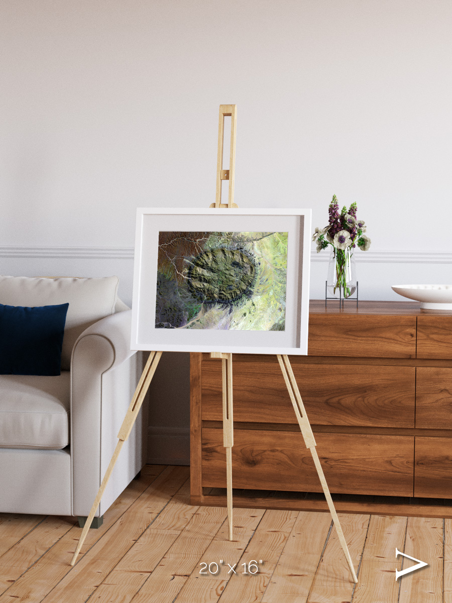 Windwritten Dunes, Brandberg Massif Framed & Mounted Print