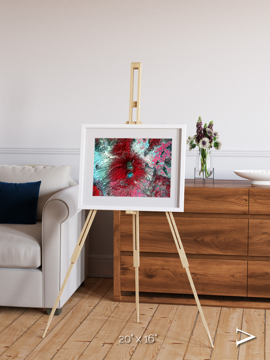 Lava Lines, Colima Volcano Framed & Mounted Print