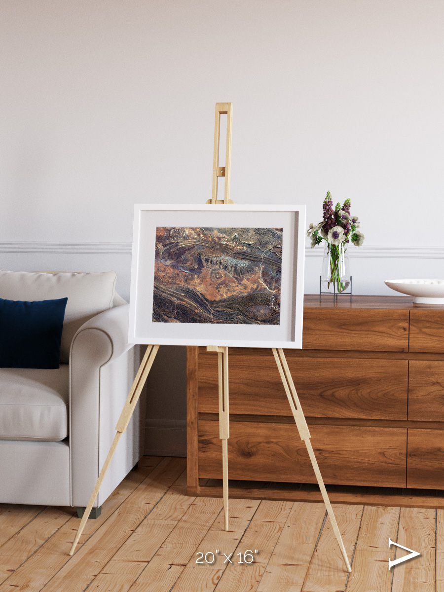 Volcanic Palette, Gosses Bluff Framed & Mounted Print