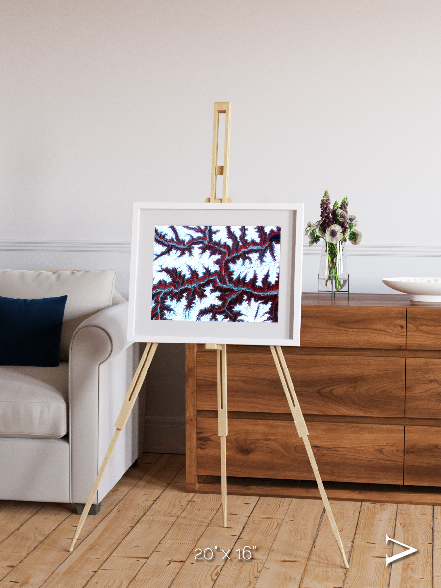 Ribbon River, Himalayas Framed & Mounted Print