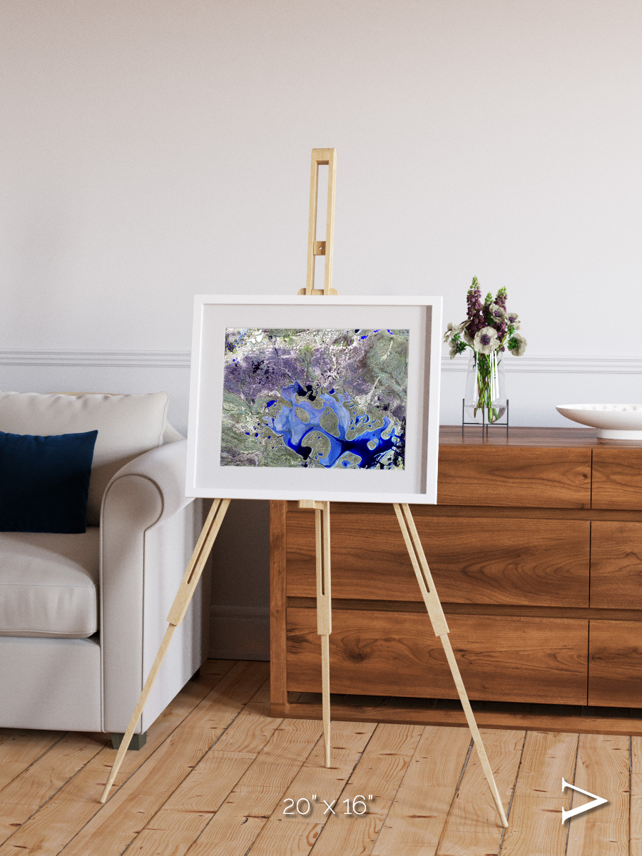 Lake Lines, Lake Carnegie Framed & Mounted Print