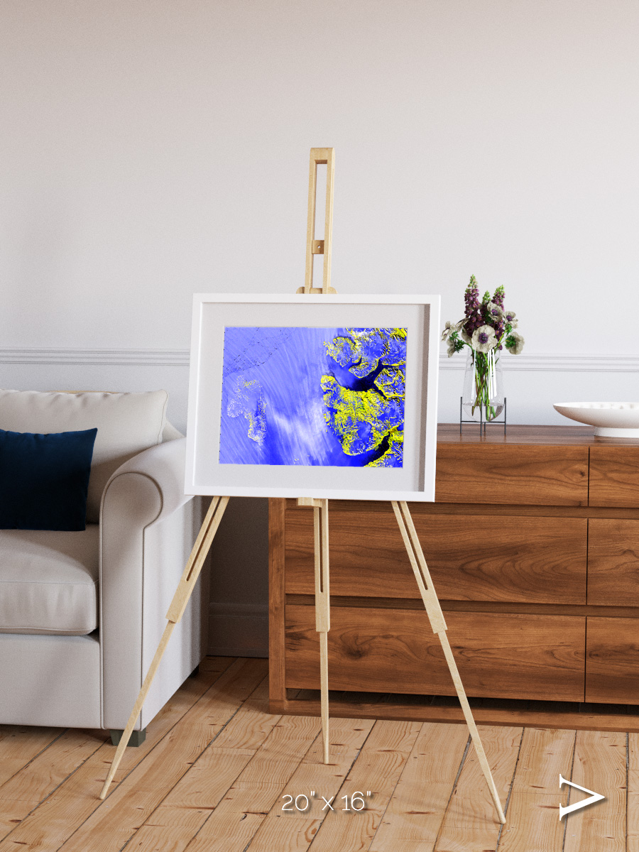 Islands in Snow, High Arctic Framed & Mounted Print