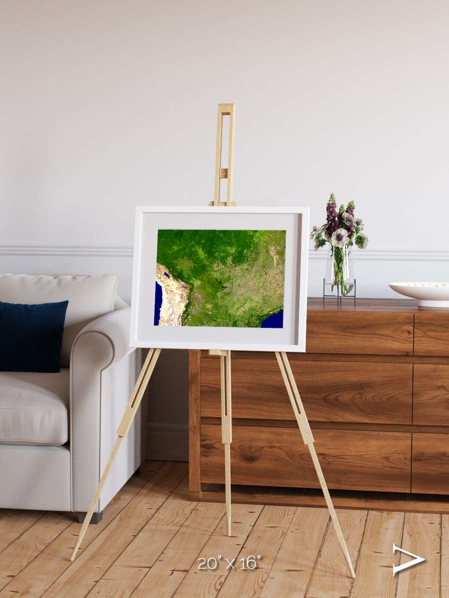 Ribbon River, South America Framed & Mounted Print