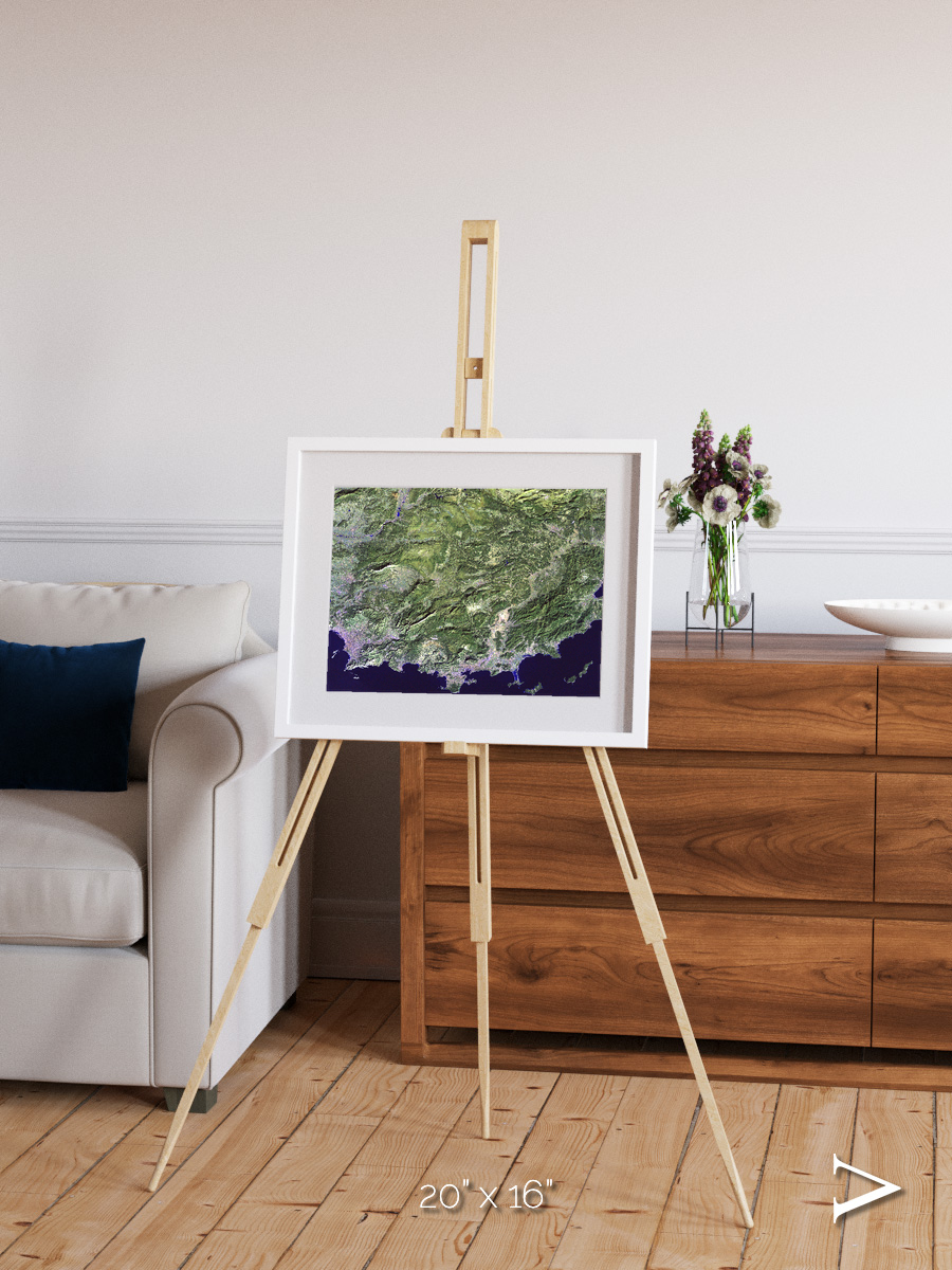 Bay and Shore, Southern Coast of France Framed & Mounted Print