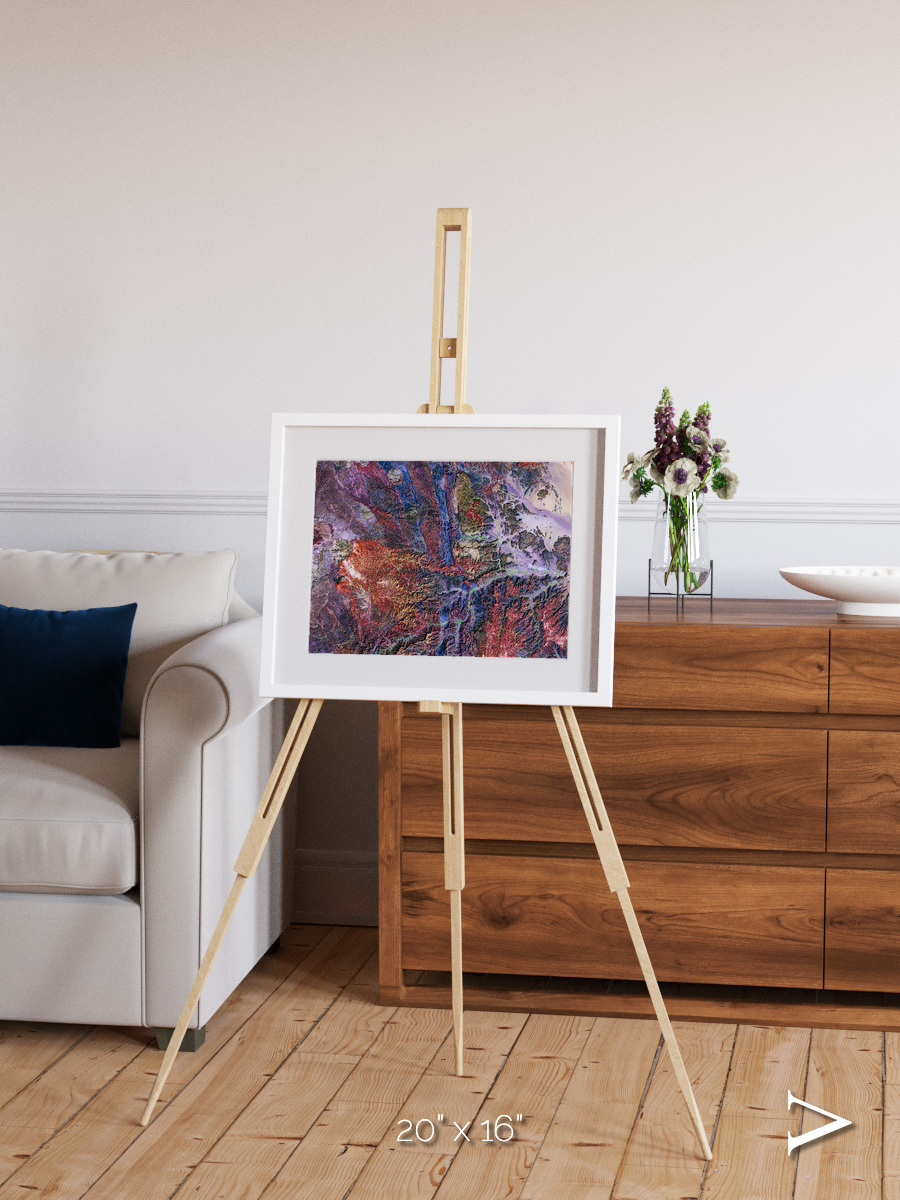 Geologic Tapestry, Asharah Fault Zone Framed & Mounted Print