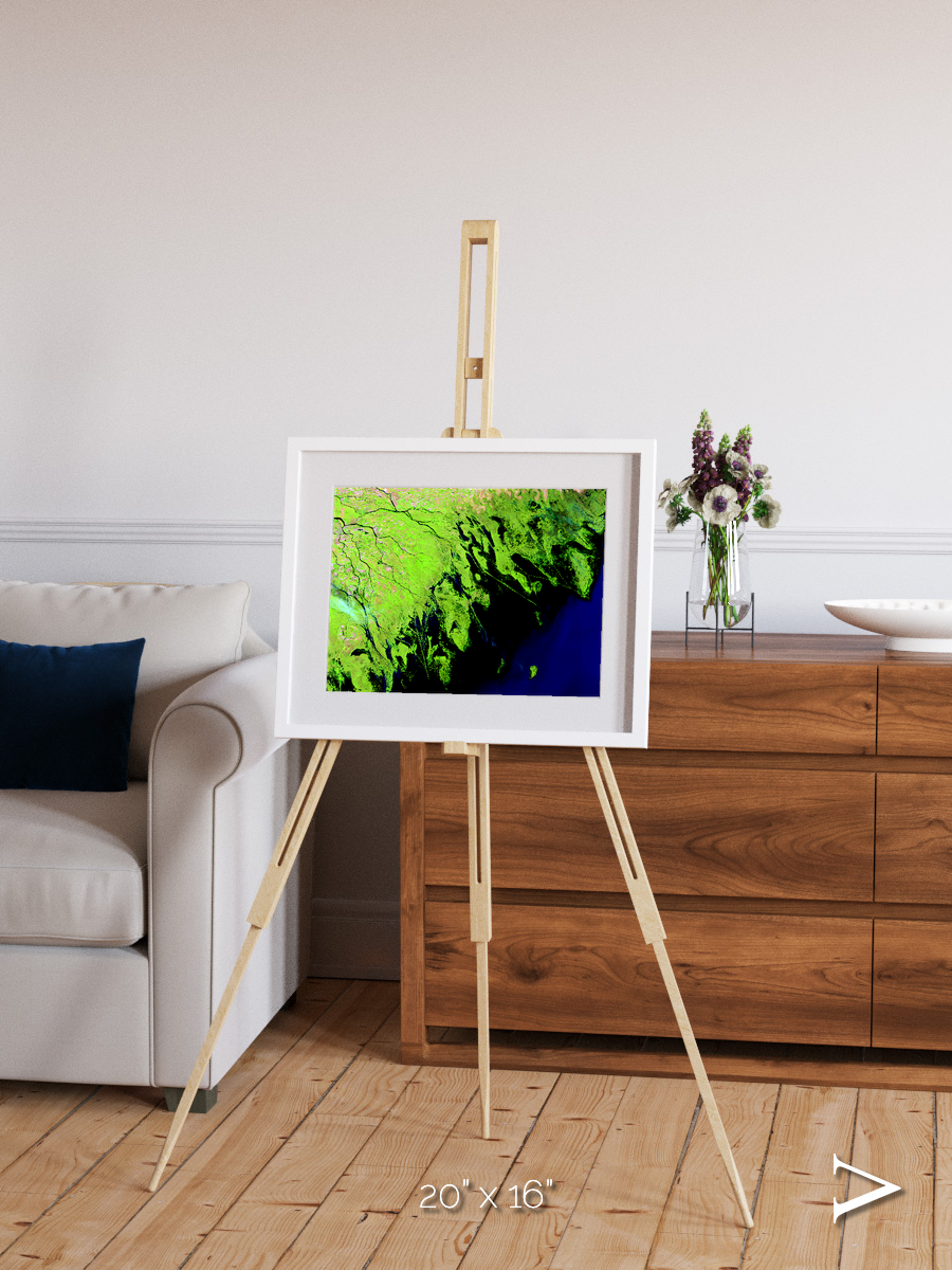 Delta Mosaic, Volga River Delta Framed & Mounted Print