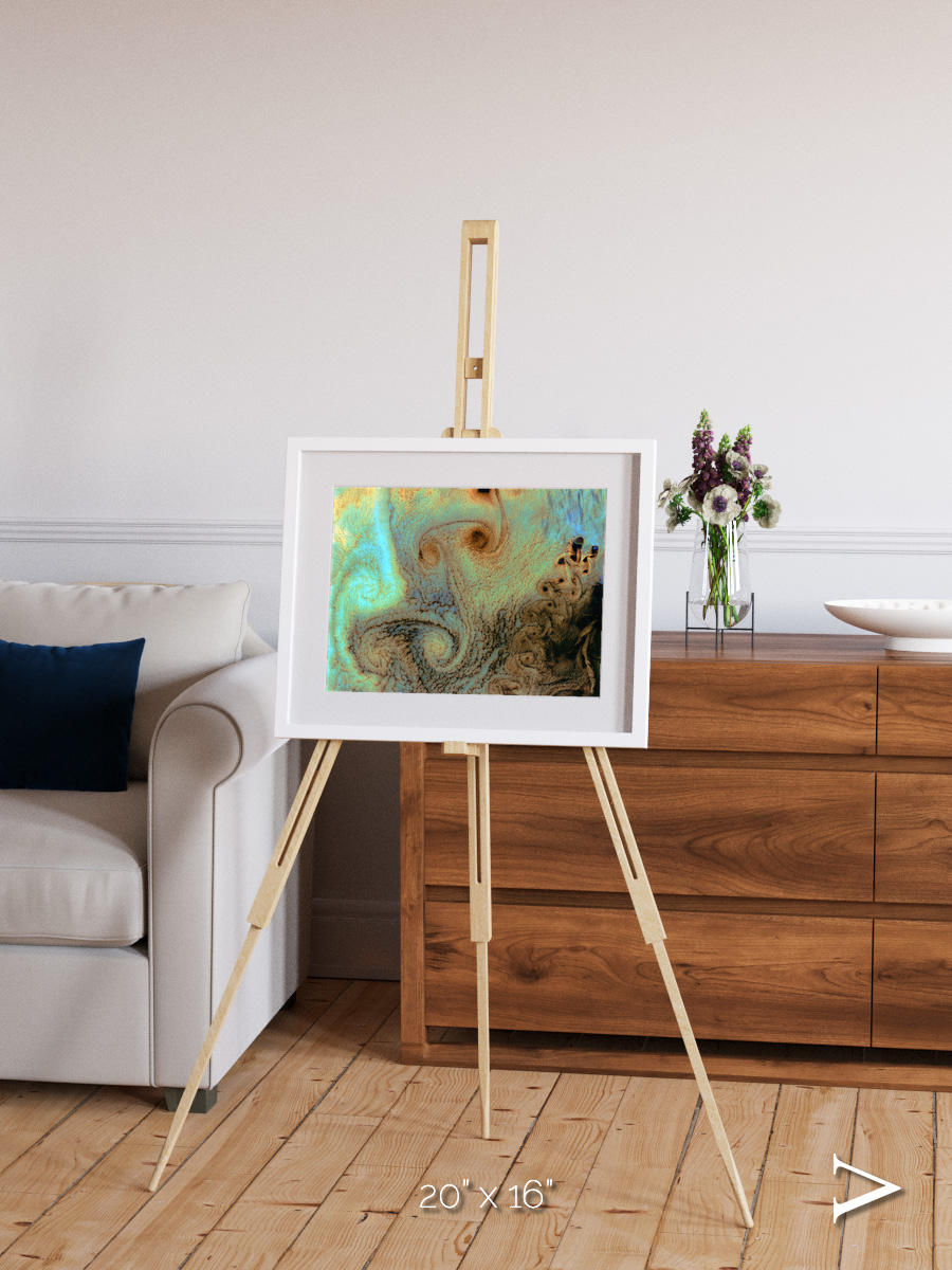 Atmospheric Patterns, Von Karman Vortices Framed & Mounted Print