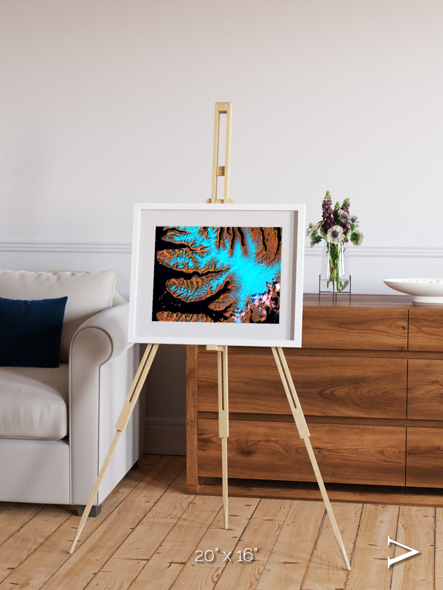 Frozen Currents, West Fjords Framed & Mounted Print