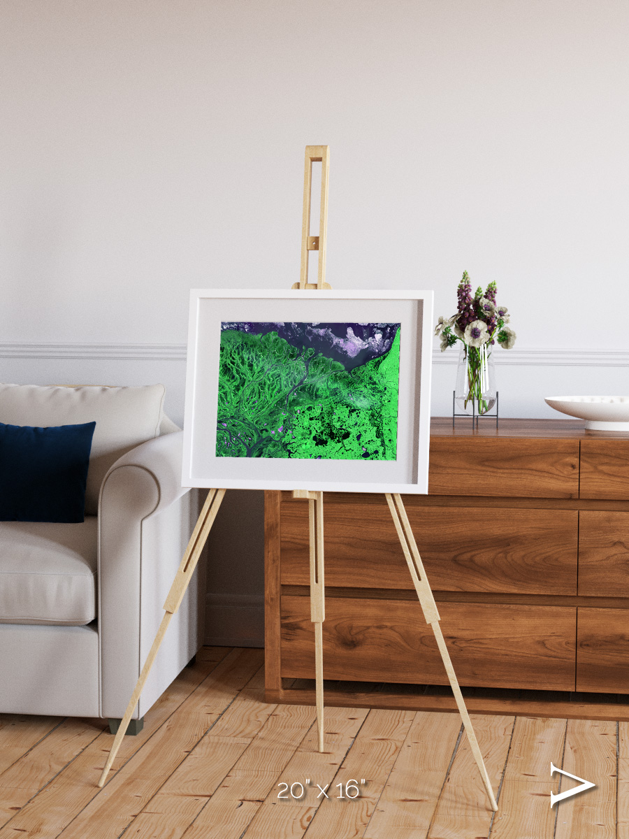Polar Flow, Yukon Delta Framed & Mounted Print