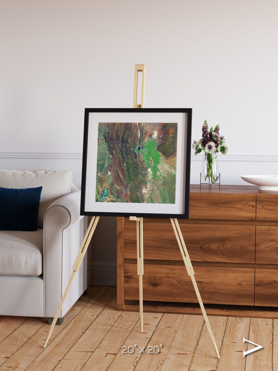 Channel Lines, Barreal Blanco Framed & Mounted Print