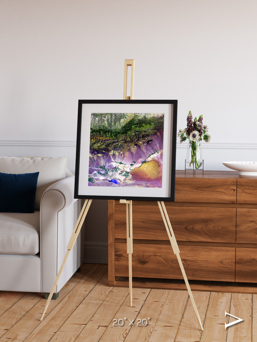 Saline Patterns, Bogda Mountains Framed & Mounted Print