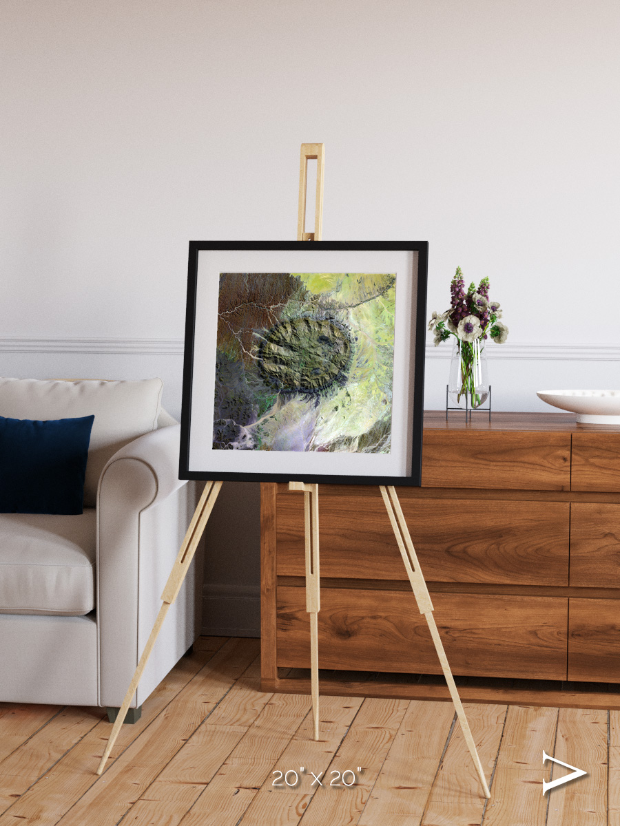 Windwritten Dunes, Brandberg Massif Framed & Mounted Print