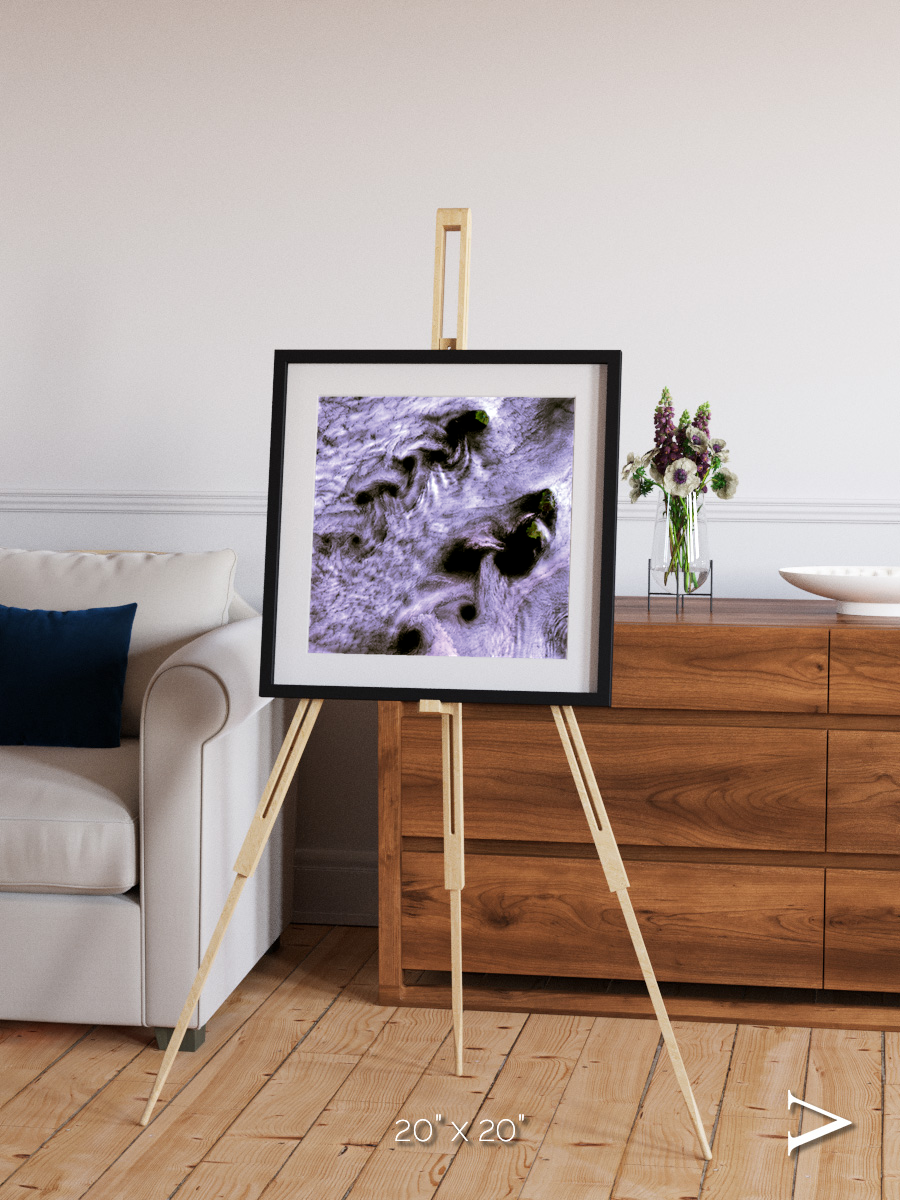 Vortices over Broutona, Kuril Islands Framed & Mounted Print