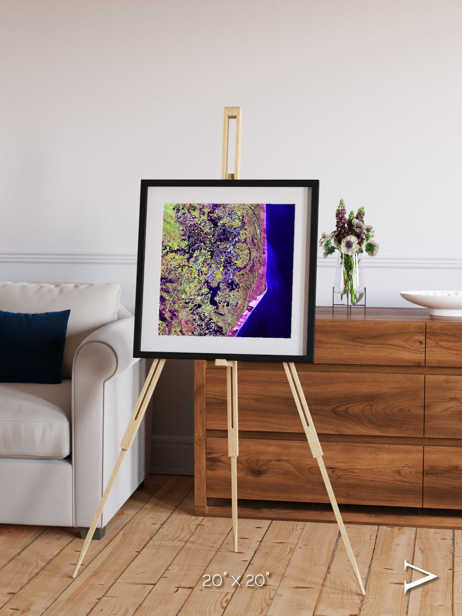 Wetland Mosaic, Cabo San Antonio Framed & Mounted Print