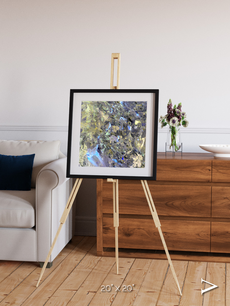 Lava Lines, Chilean Volcanoes Framed & Mounted Print