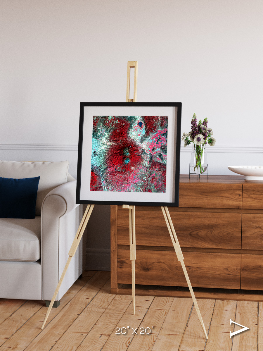 Lava Lines, Colima Volcano Framed & Mounted Print
