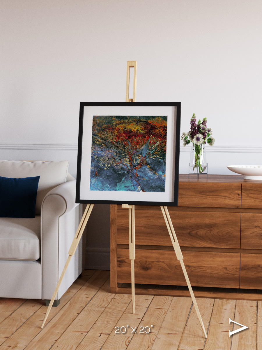 Geometric Fields, Eastern Kazakhstan Framed & Mounted Print