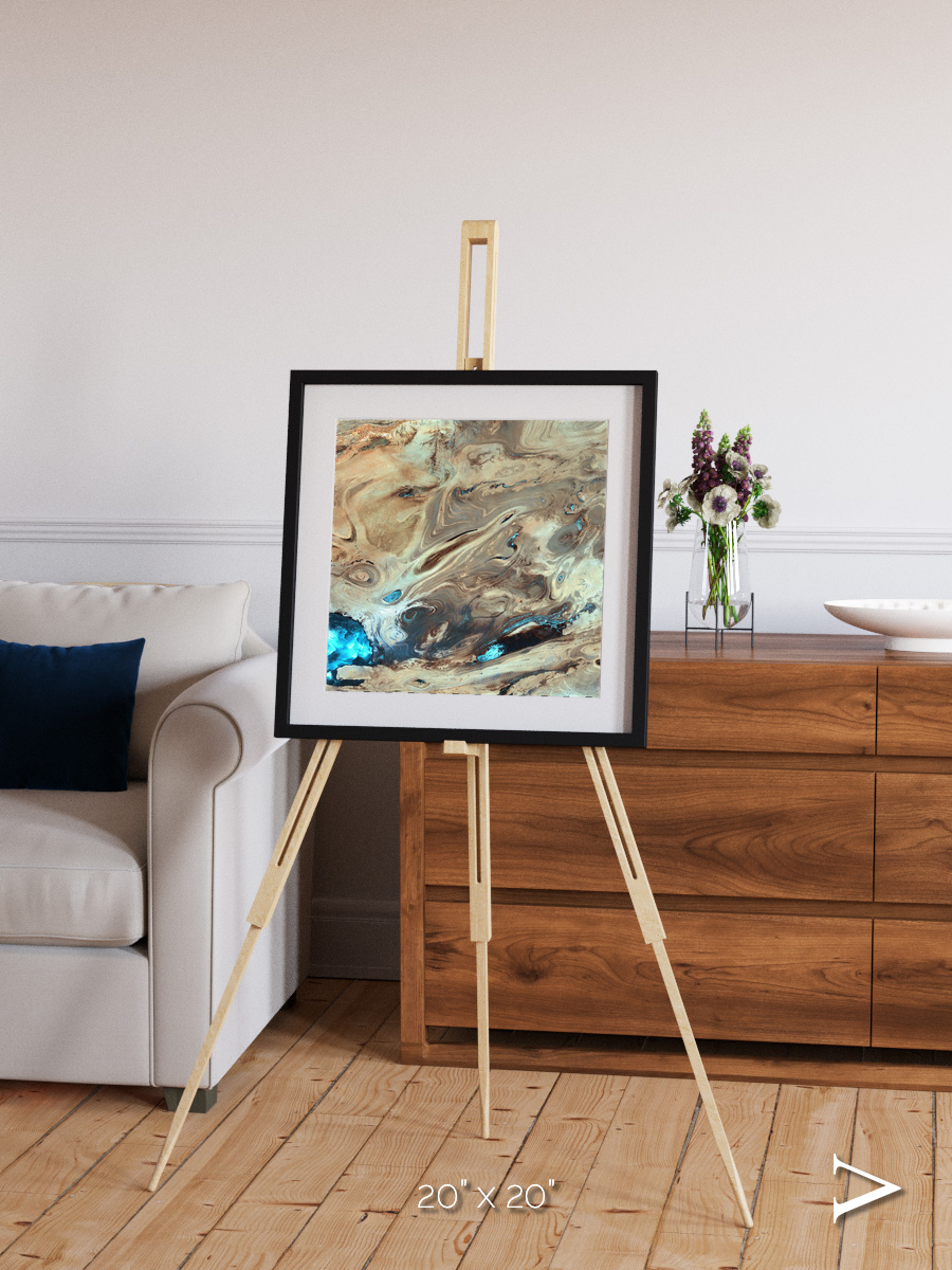 Saline Patterns, Dasht-e Kevir Framed & Mounted Print