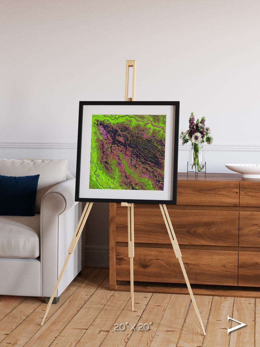 Channel Lines, Demini River Framed & Mounted Print