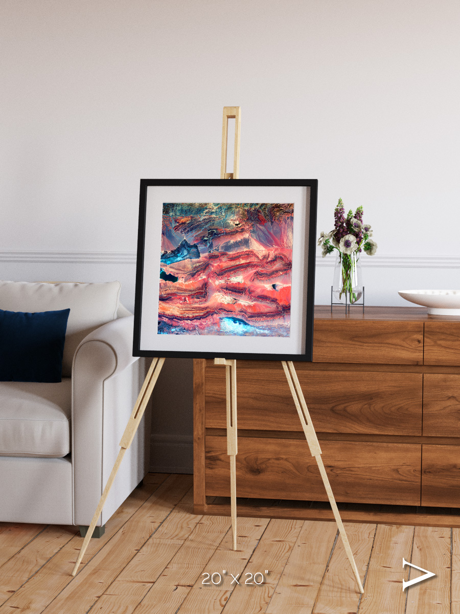 Fractured Earth, Western China Framed & Mounted Print