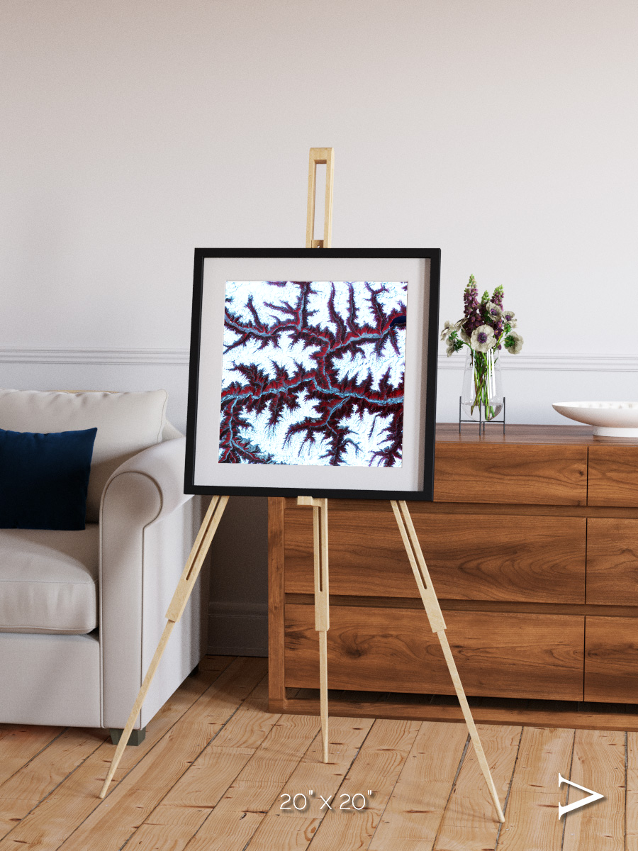 Ribbon River, Himalayas Framed & Mounted Print