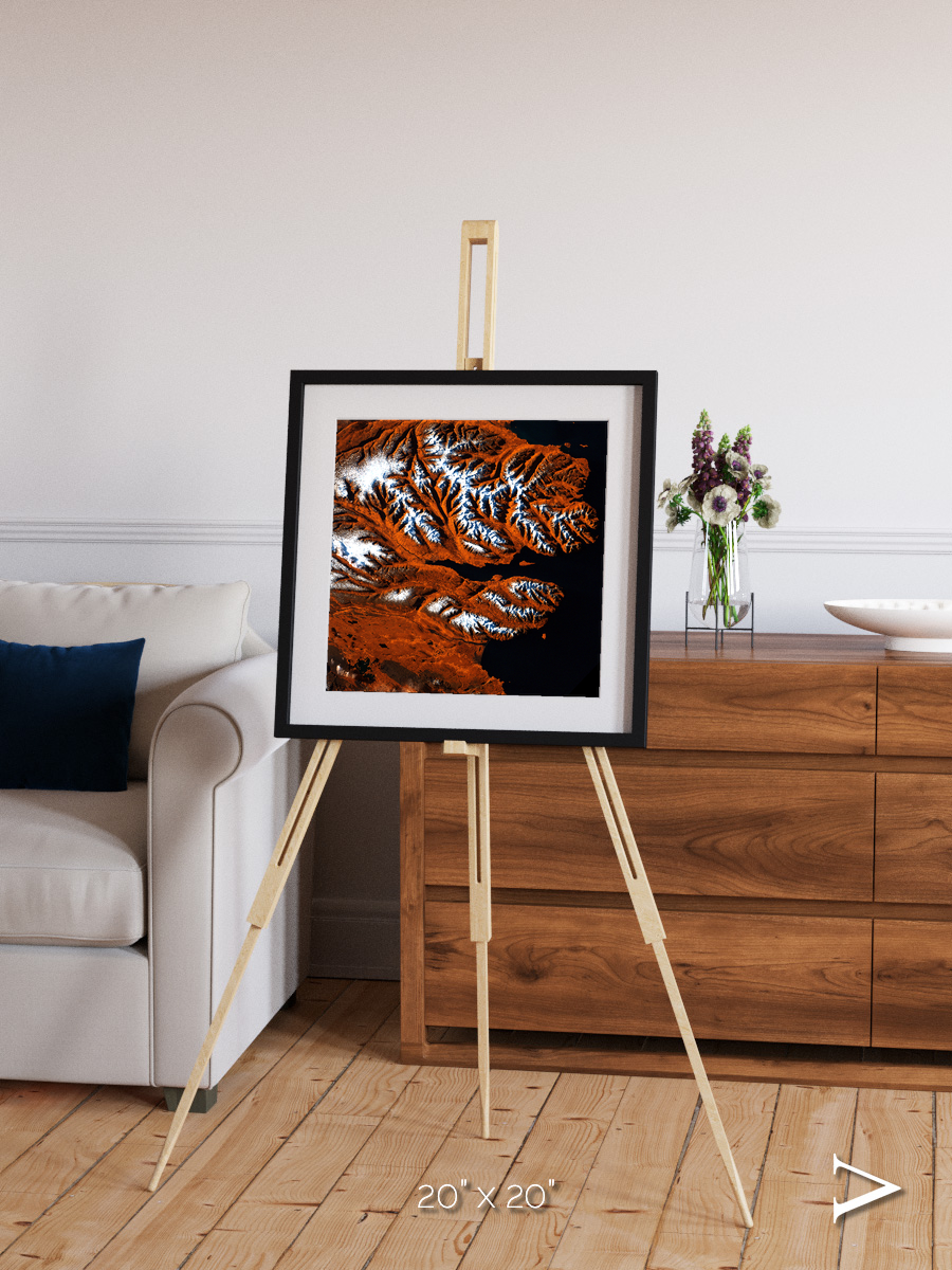 Striped Coast, Eyjafjörður Framed & Mounted Print